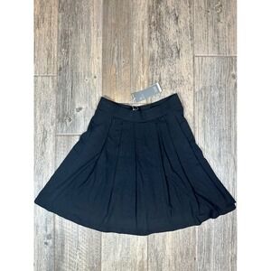 Eileen Fisher Black Short Pleated Skirt XS Extra Small System‎ NWT Career Casual